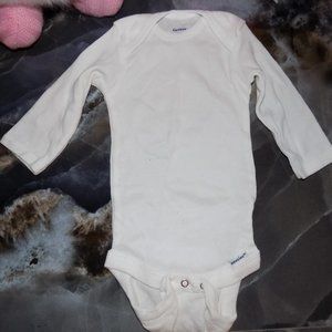 Gerber LS White Snap Tee Bodysuit Size 3/6 Months Boy's NWOT